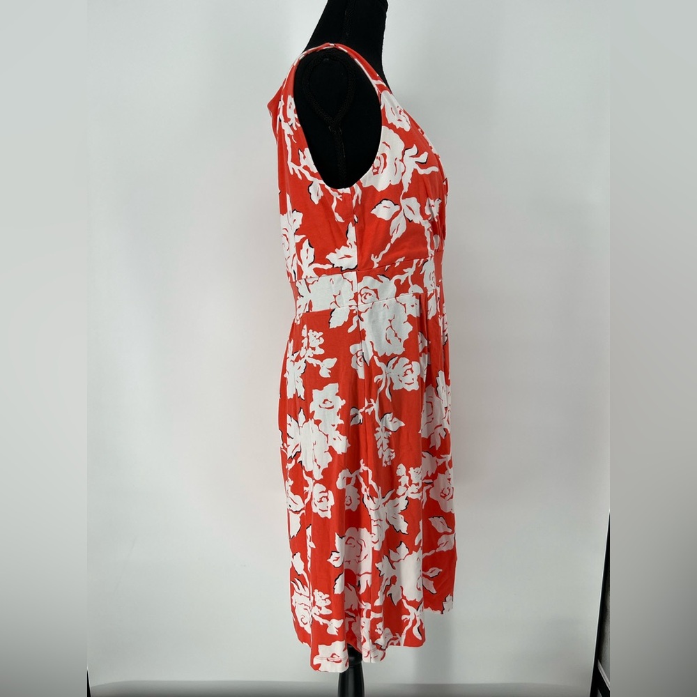 LANDS’ END NWOT ORANGE & WHITE ROSES SOFT COTTON BLEND SLIPON DRESS QUALITY MADE - Picture 4 of 8